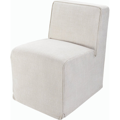 Bonner Dining Chair - 528568 by Surya in upholstery: light beige, base: black and stained. Made from linen, polyester, pine, polyurethane foam, dacron in a modern style.