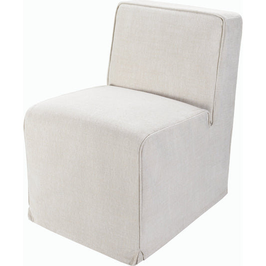 Bonner Dining Chair - 528568 by Surya in upholstery: light beige, base: black and stained. Made from linen, polyester, pine, polyurethane foam, dacron in a modern style.