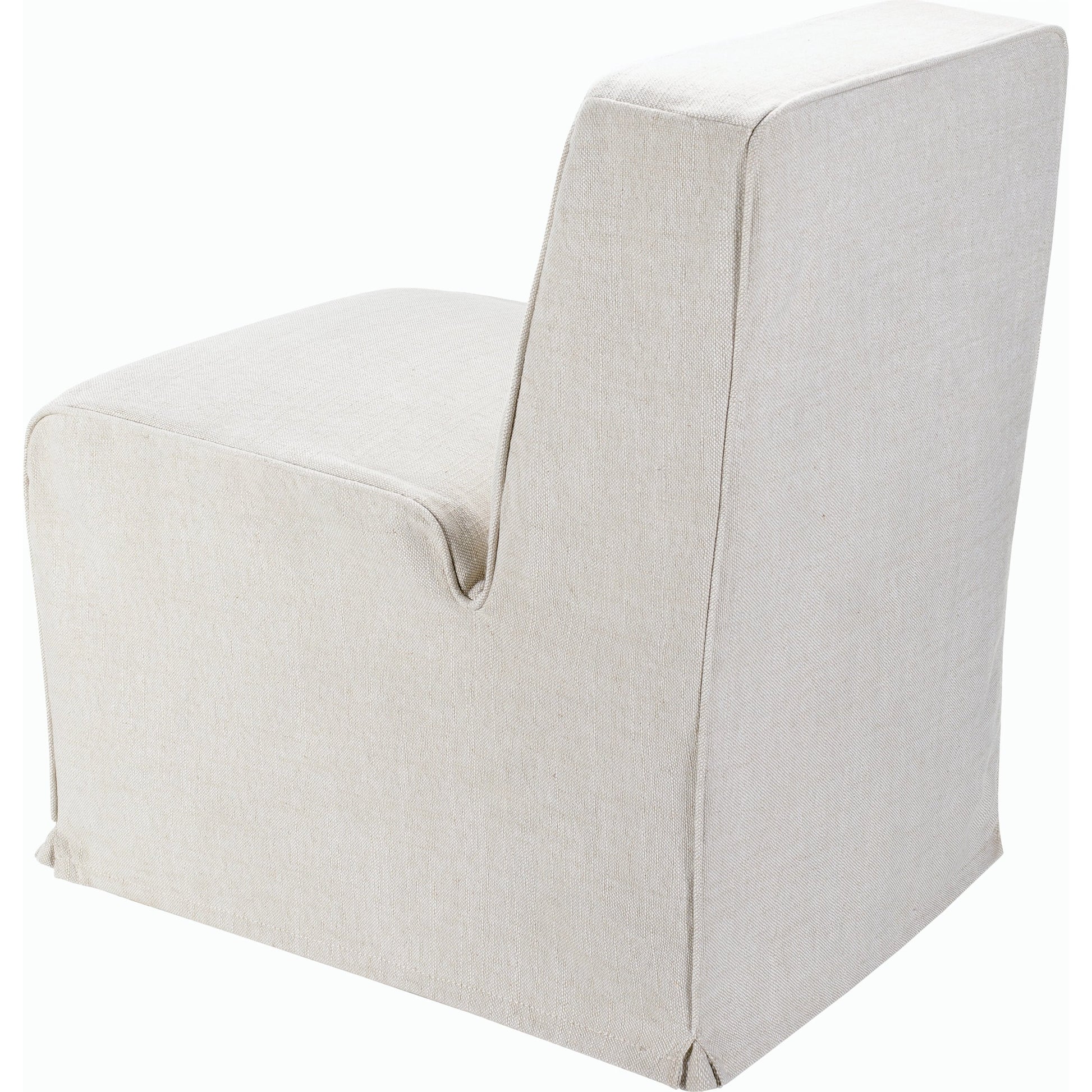 Bonner Dining Chair - 528568 by Surya in upholstery: light beige, base: black and stained. Made from linen, polyester, pine, polyurethane foam, dacron in a modern style.