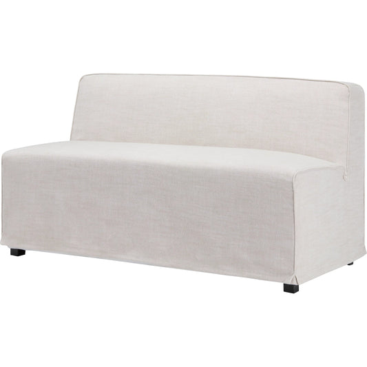 Bonner Bench by Surya in base: beige and painted. Made from hemp, polyester, rubber wood, polyurethane foam, dacron in a unique style.