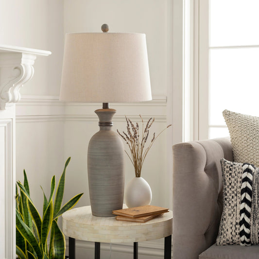 Abellona - 25425 by Livabliss in grey, sage and hand finishedhand finished. Made from linen, polyester, metal in a transitional style.