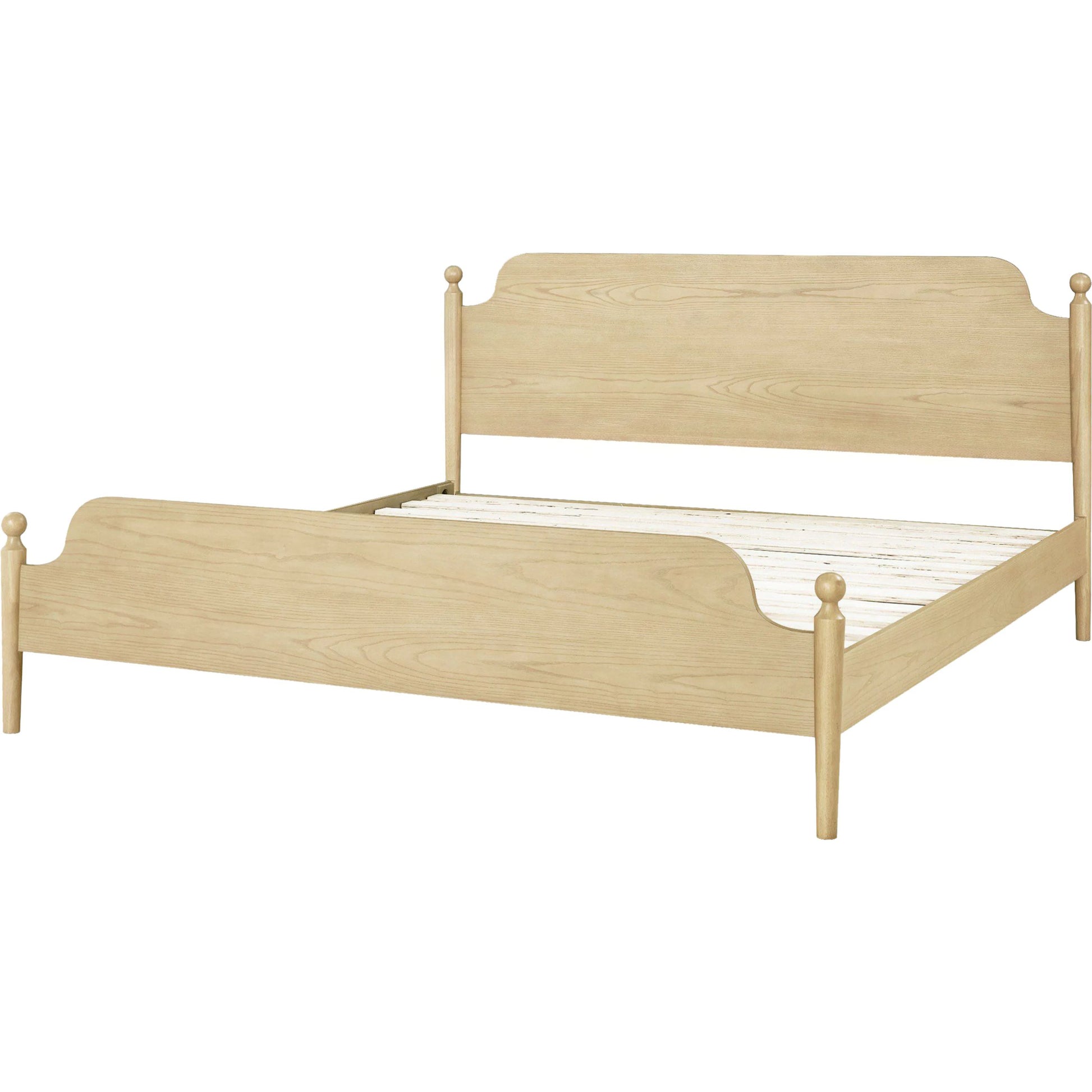 Adella Wood Bed by Becki Owens x Livabliss in natural. Made from ash wood veneer, mdf, rubber wood in a transitional style.