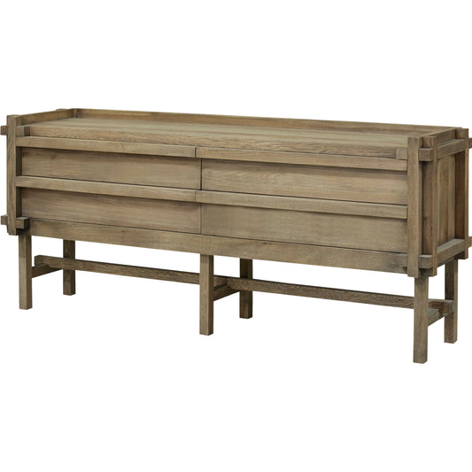 Altos Console Table by Becki Owens x Surya in brown. Made from oak in a unique style.