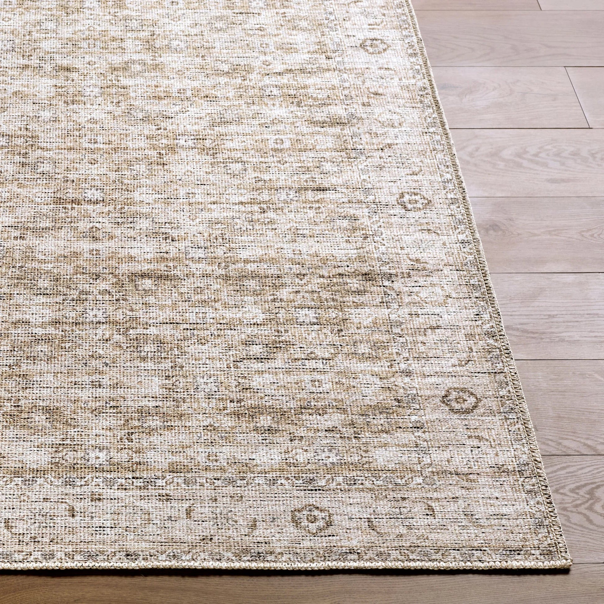 Aureta BOAU-2302 Rug by Becki Owens x Livabliss in taupe ivory sandstone. Made from polyester in a unique style.