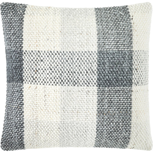 Amaya Accent Pillow by Becki Owens x Livabliss in the prominent colors in the pillow light gray, ivory, charcoal.. Made from cotton in a unique style.