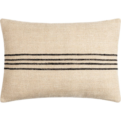 Brett Pillow - 496148 by Becki Owens x Livabliss in light brown, black. Made from front: 100% linen, back: 100% cotton in a modern style.