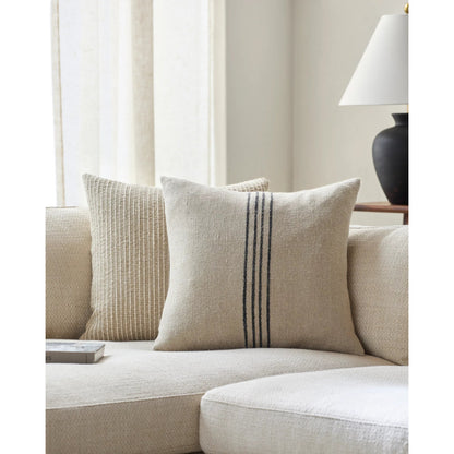 Brett Pillow - 496148 by Becki Owens x Livabliss in light brown, black. Made from front: 100% linen, back: 100% cotton in a modern style.