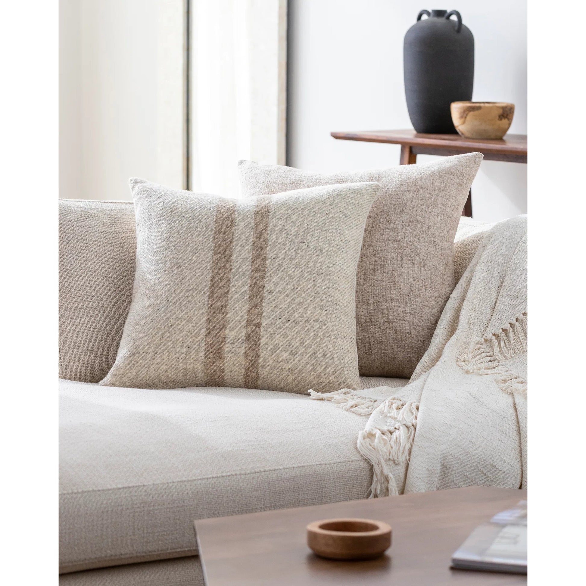 Brett Pillow - 496154 by Becki Owens x Livabliss. Made from front: 100% wool, back: 70% wool, 30% nylon in a modern style.