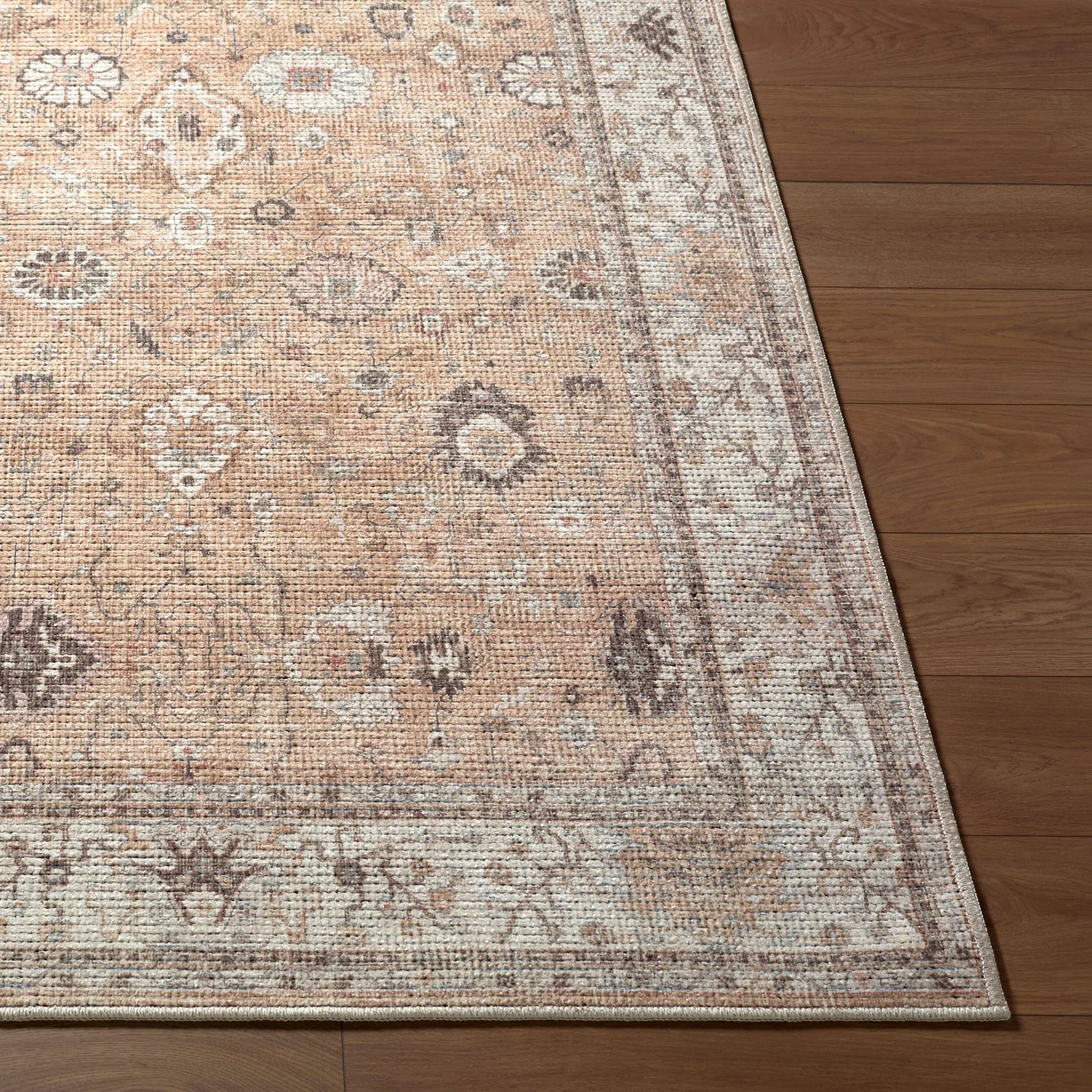 Davina BOCC-2303 Rug by Becki Owens x Livabliss in cream, dark brown, brown, dusty sage, tan. Made from polyester in a unique style.