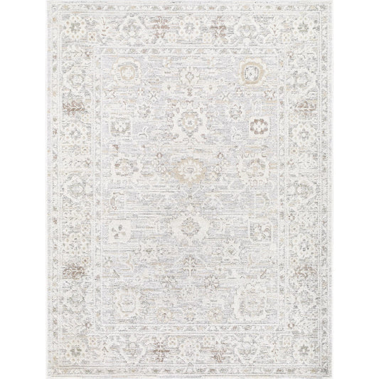 Carmela BOCM-2301 Rug by Becki Owens x Livabliss in ivory, light beige, beige, tan, medium brown. Made from polyester, polypropylene in a unique style.