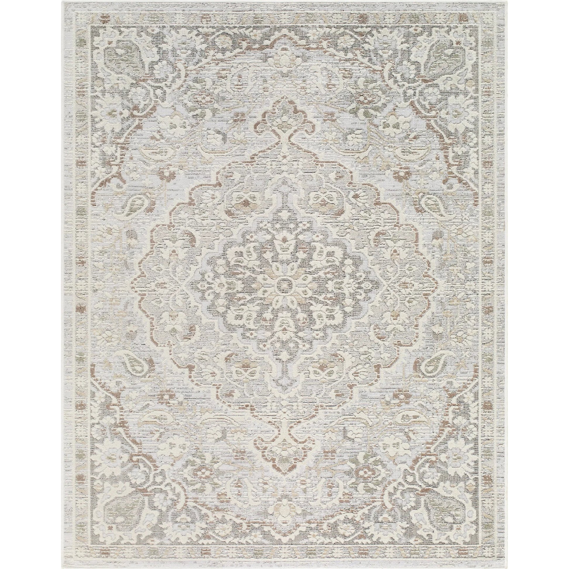 Carmela BOCM-2302 Rug by Becki Owens x Livabliss in ivory, tan, light beige, beige, medium gray, medium brown. Made from polyester, polypropylene in a unique style.