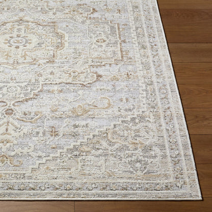Carmela BOCM-2303 Rug by Becki Owens x Livabliss in ivory, light beige, beige, tan, medium gray. Made from polyester, polypropylene in a unique style.