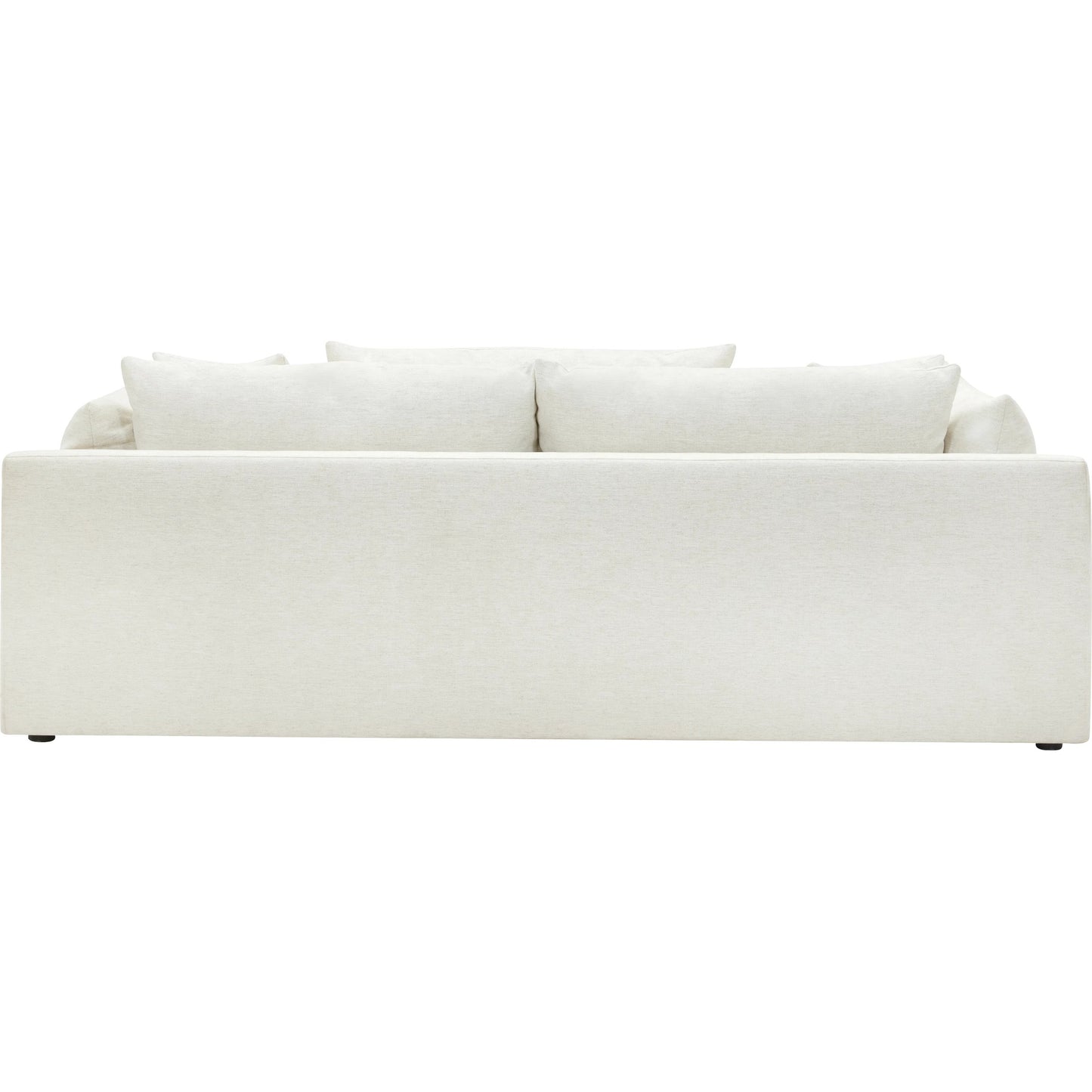 004 SI-2379517 | Closeup | Capitola Sofa by Becki Owens x Surya in off-white. Made from polyester, linen, plywood, foam, duck feathers in a unique style.