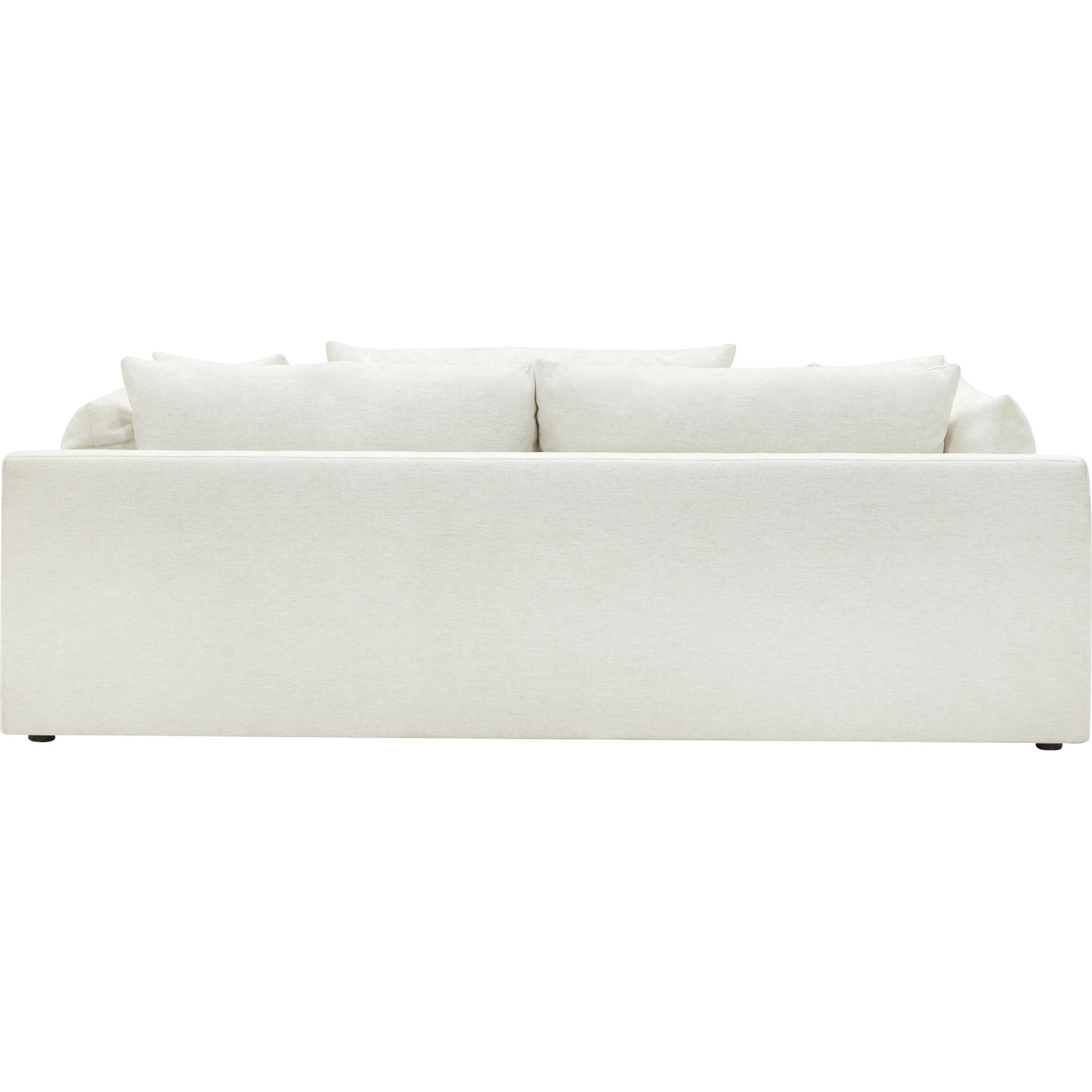 Capitola Sofa by Becki Owens x Surya in off-white. Made from polyester, linen, plywood, foam, duck feathers in a unique style.