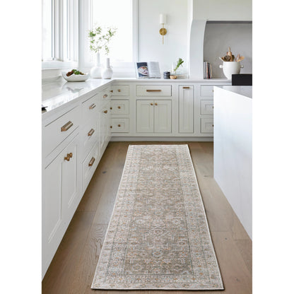 Darling BODA-2301 Rug by Becki Owens x Livabliss in cream, ice blue, burnt orange, beige, olive. Made from polyester in a unique style.