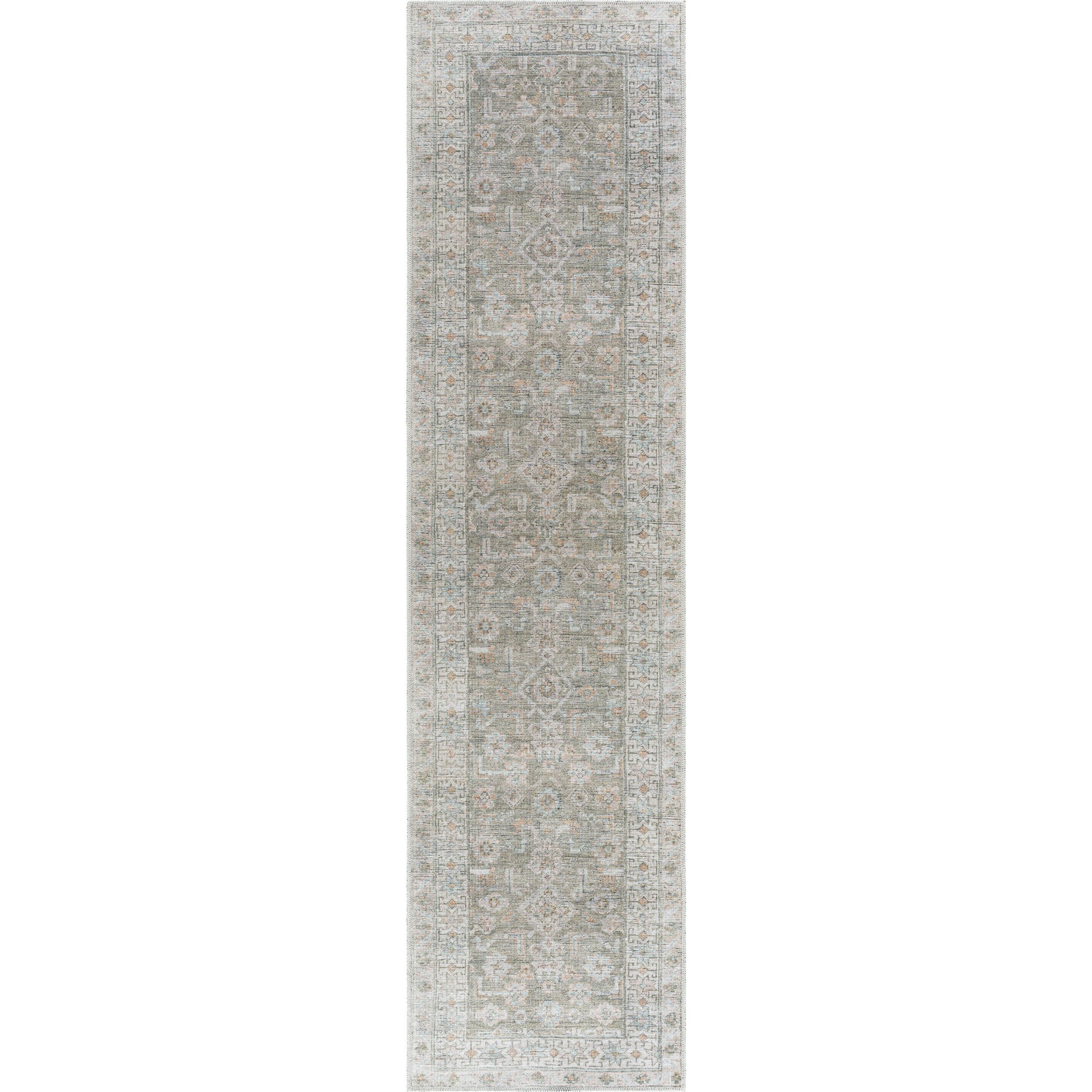 Darling BODA-2301 Rug by Becki Owens x Livabliss in cream, ice blue, burnt orange, beige, olive. Made from polyester in a unique style.