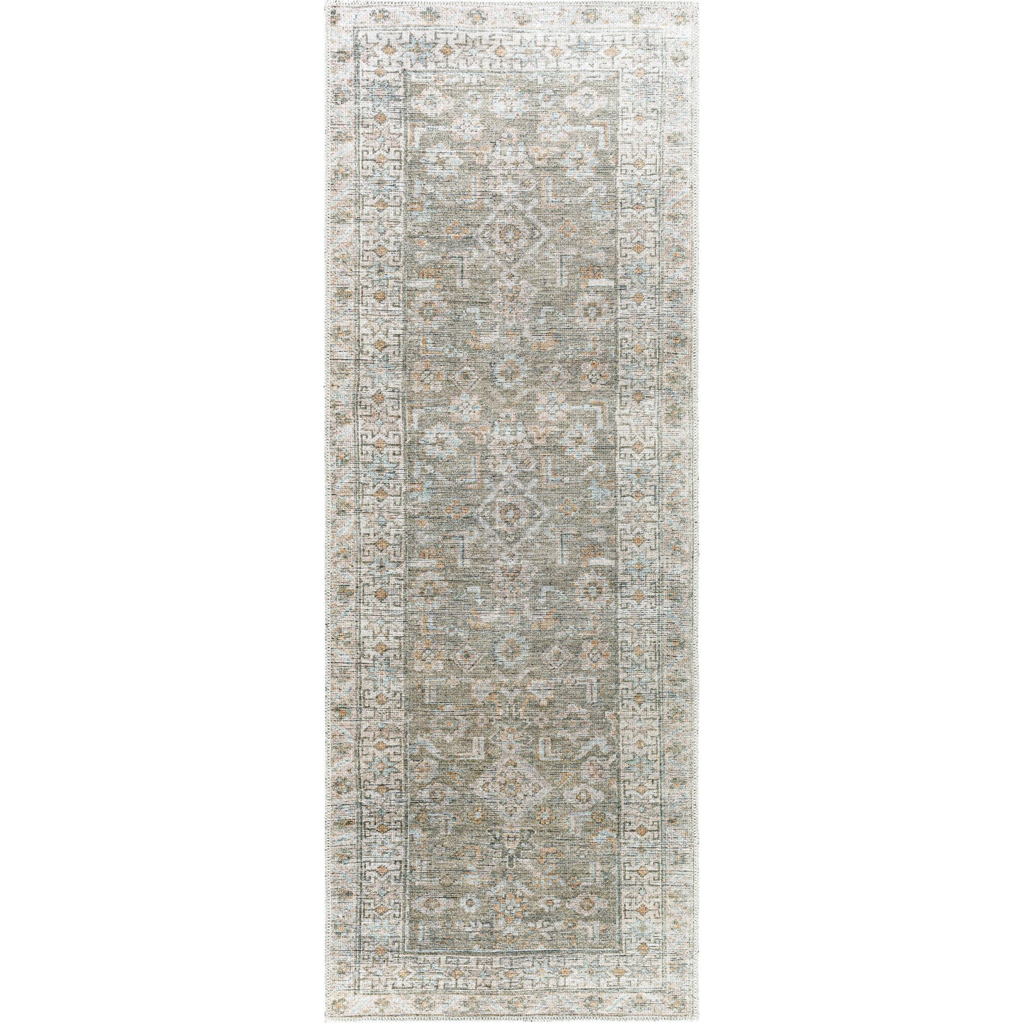 009 SI-2167891 | Primary Silo | Darling BODA-2301 Rug by Becki Owens x Livabliss in cream, ice blue, burnt orange, beige, olive. Made from polyester in a unique style.