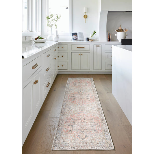 Darling Rug - 527939 by Becki Owens x Livabliss in dusty coral, dark brown, oatmeal, cream, denim, tan. Made from polyester in a unique style.