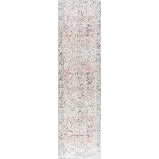 Darling Rug - 527939 by Becki Owens x Livabliss in dusty coral, dark brown, oatmeal, cream, denim, tan. Made from polyester in a unique style.