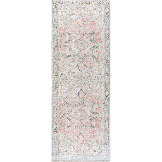 Darling Rug - 527939 by Becki Owens x Livabliss in dusty coral, dark brown, oatmeal, cream, denim, tan. Made from polyester in a unique style.