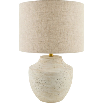 Alondra Accent Table Lamp by Becki Owens x Livabliss in plated, painted. Made from ceramic, linen, polyester, iron in a unique style.