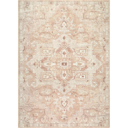 Elle BOEC-2302 Rug by Becki Owens x Livabliss in tan, off, white, brown, light olive. Made from polyester in a unique style.