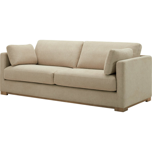 Elmar Sofa by Becki Owens x Surya in beige and ash. Made from polyester, plywood, foam, dacron in a unique style.