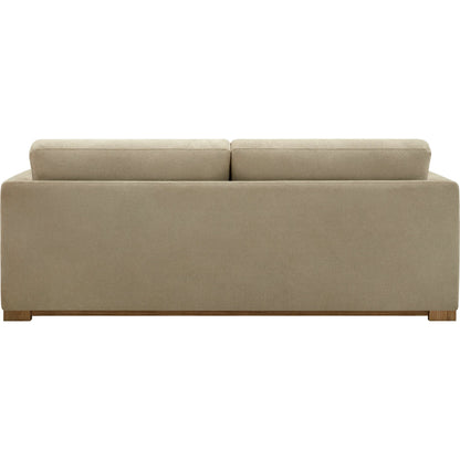 Elmar Sofa by Becki Owens x Surya in beige and ash. Made from polyester, plywood, foam, dacron in a transitional style.
