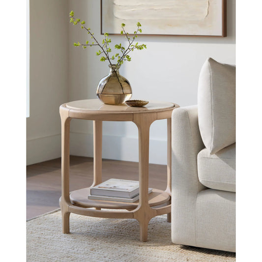 Eve End Table by Becki Owens x Surya in cream, beige and polished, lacquered. Made from marble, oak in a unique style.