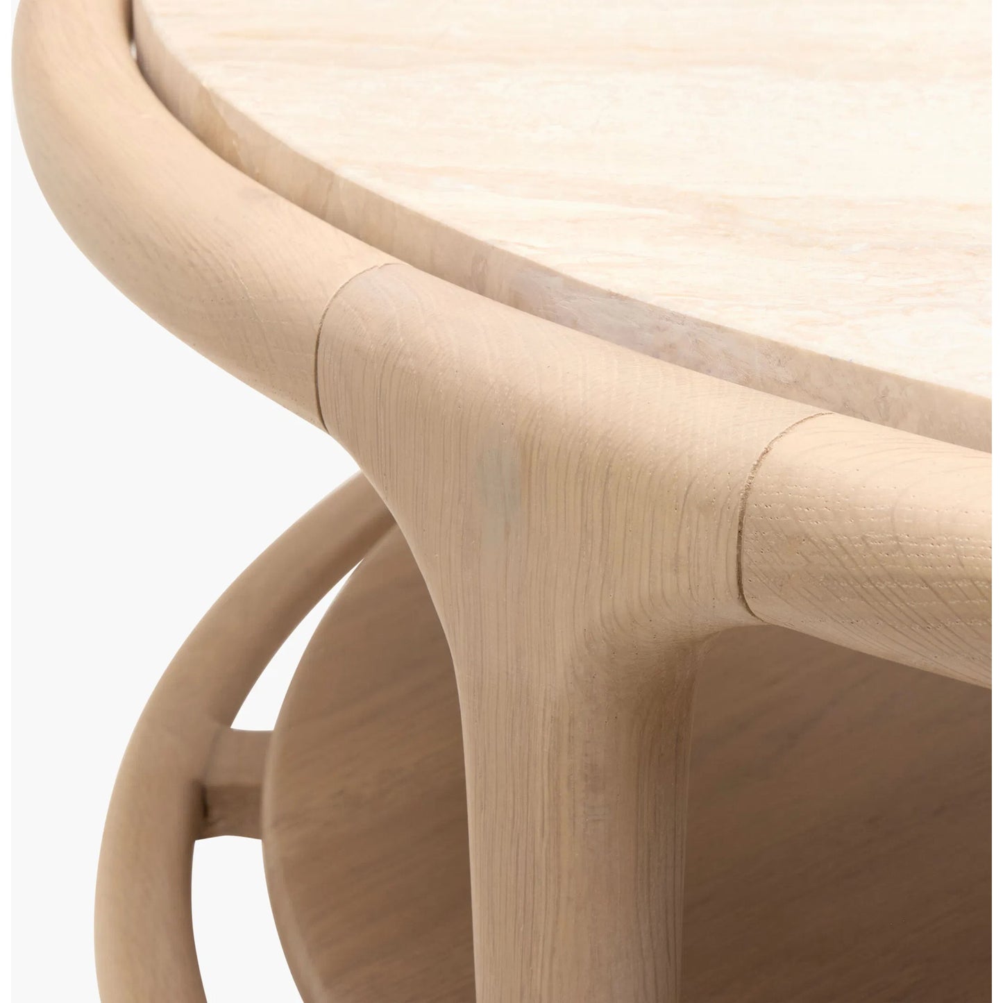 003 SI-2379492 | Closeup | Eve Coffee Table by Becki Owens x Surya in cream, beige and polished, lacquered. Made from marble, oak in a transitional style.