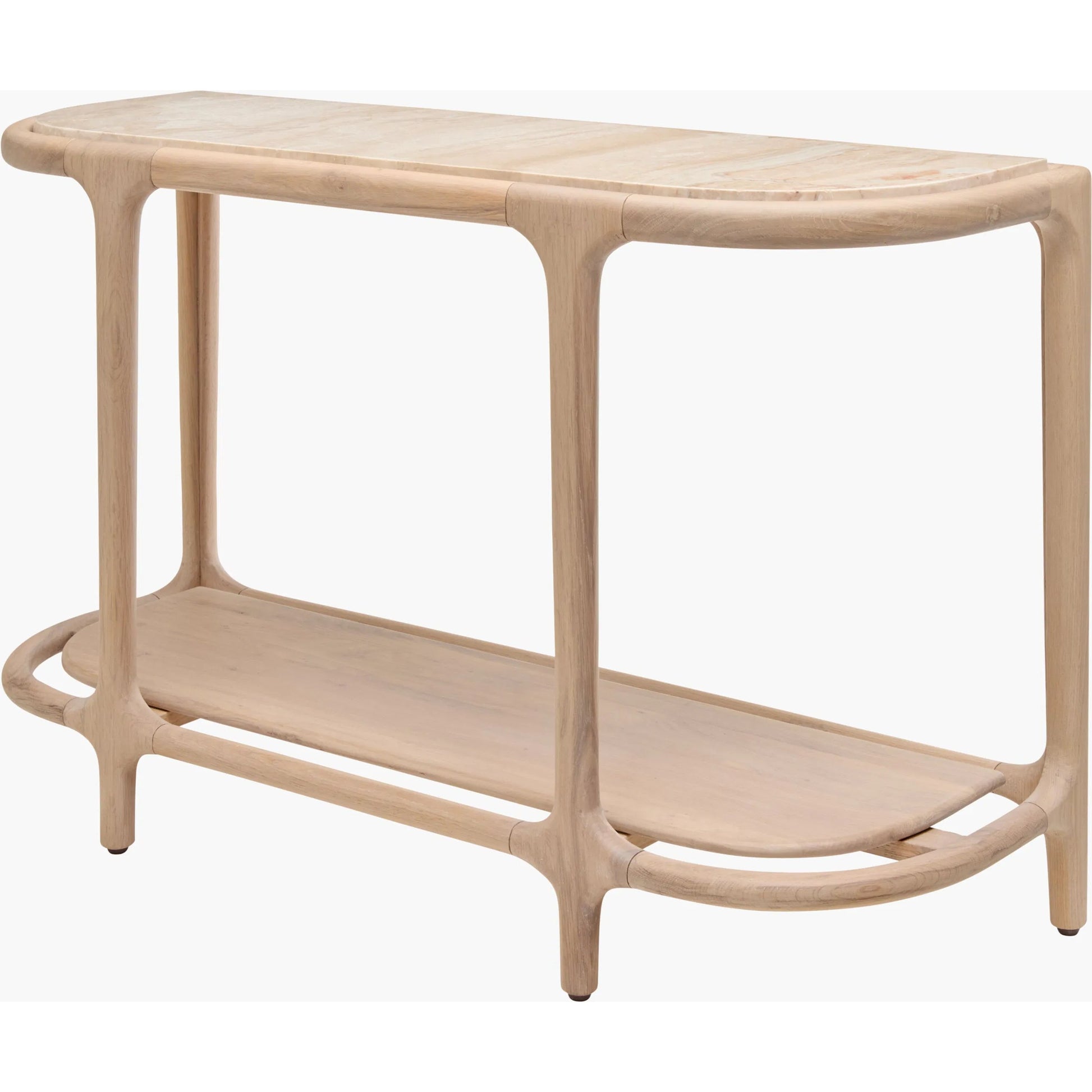 Eve Console Table by Becki Owens x Surya in cream, beige and polished, lacquered. Made from marble, oak in a transitional style.