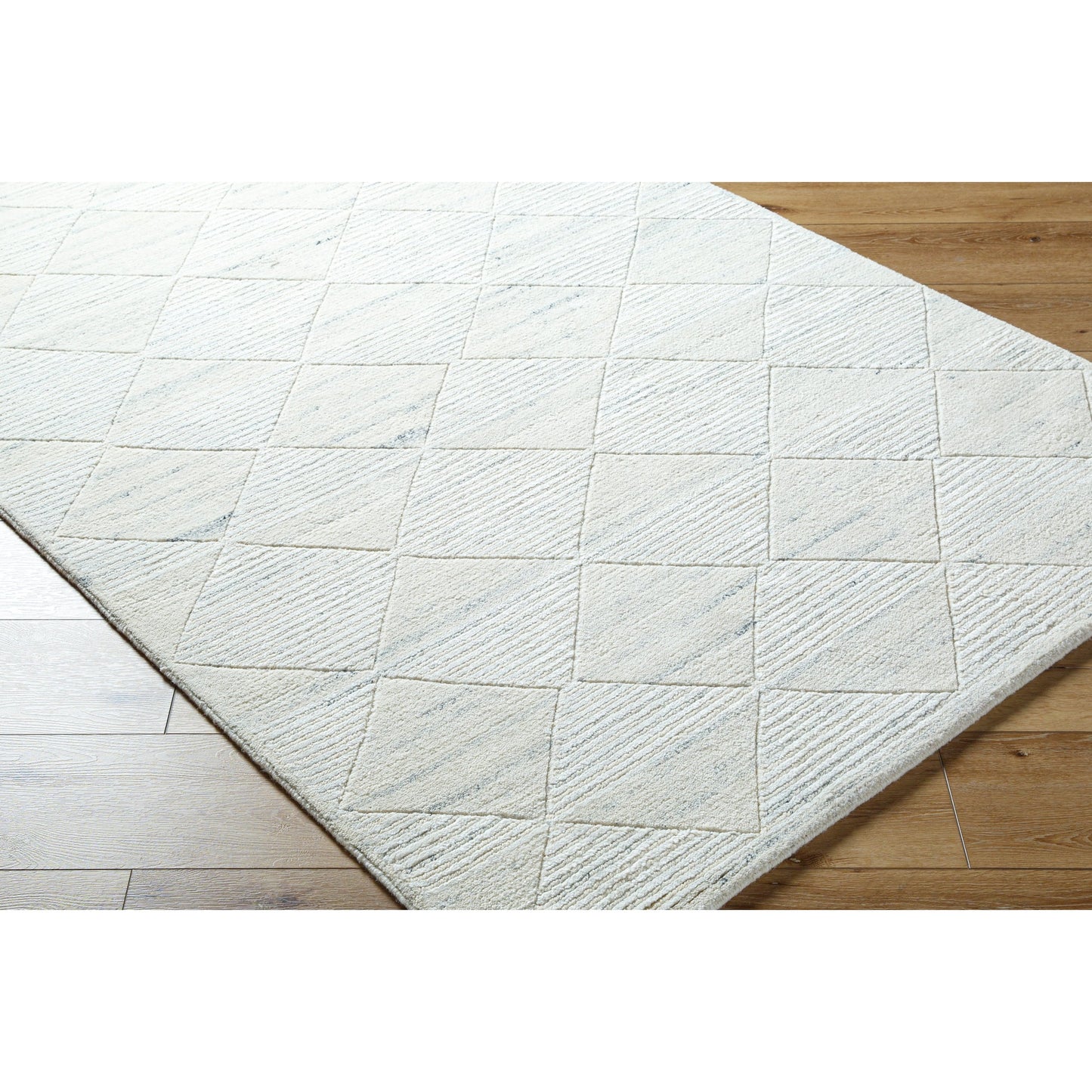 003 SI-2132111,SI-2132112,SI-2132113,SI-2132114 | Closeup | Gina Rug - 496433 by Becki Owens x Surya in ivory, black. Made from face: 75% wool, 25% viscose, warp: 100% cotton in a unique style.
