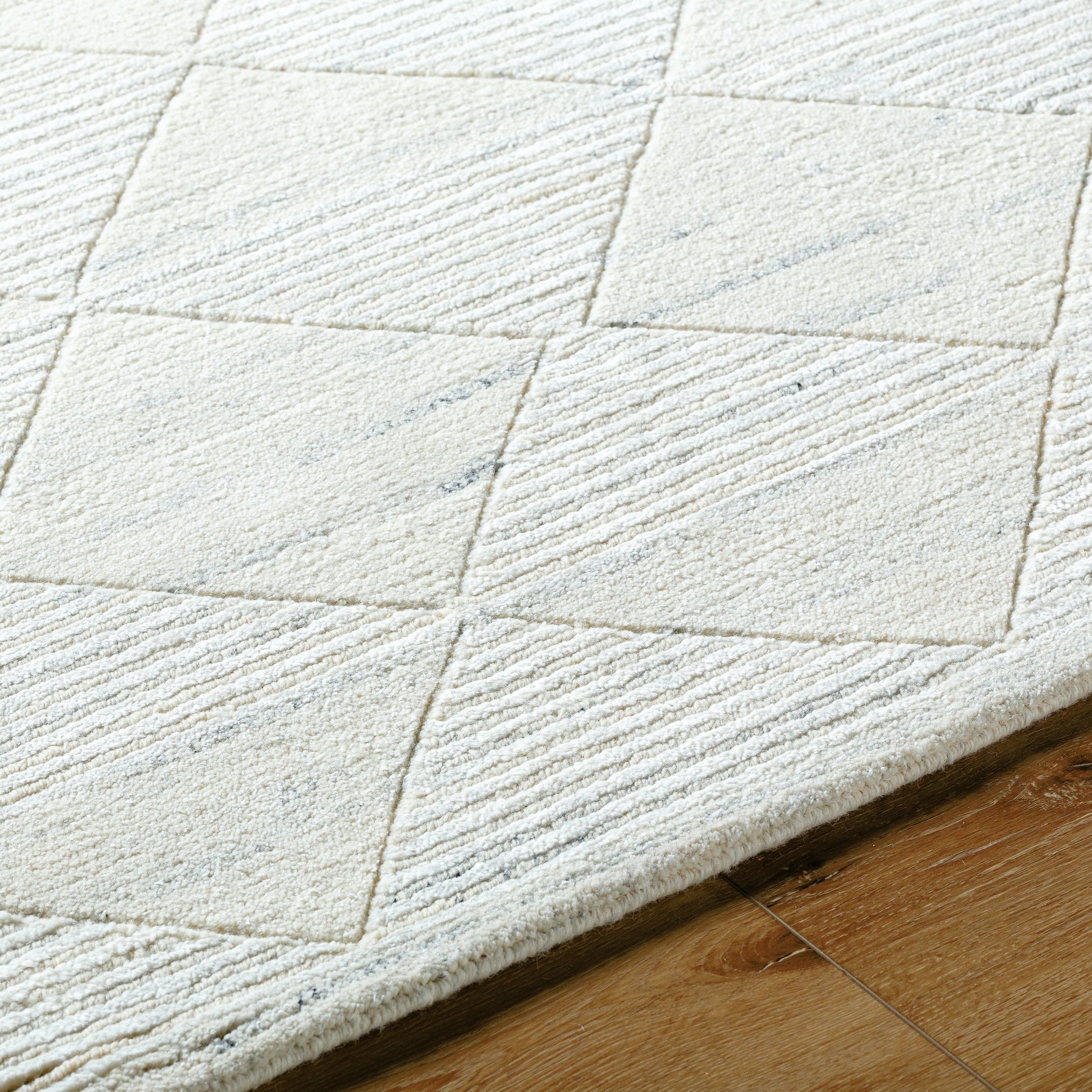 Gina Rug - 496433 by Becki Owens x Surya in ivory, black. Made from face: 75% wool, 25% viscose, warp: 100% cotton in a unique style.