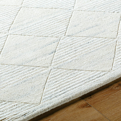 Gina Rug - 496433 by Becki Owens x Surya in ivory, black. Made from face: 75% wool, 25% viscose, warp: 100% cotton in a unique style.