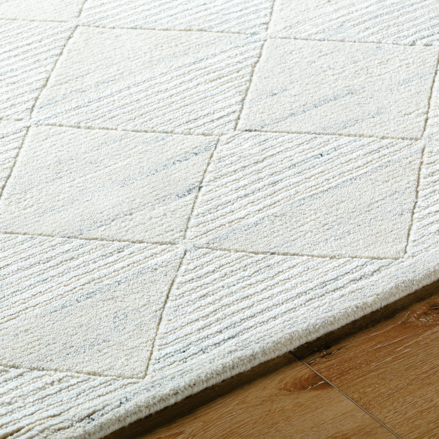 006 SI-2132111,SI-2132112,SI-2132113,SI-2132114 | Closeup | Gina Rug - 496433 by Becki Owens x Surya in ivory, black. Made from face: 75% wool, 25% viscose, warp: 100% cotton in a unique style.