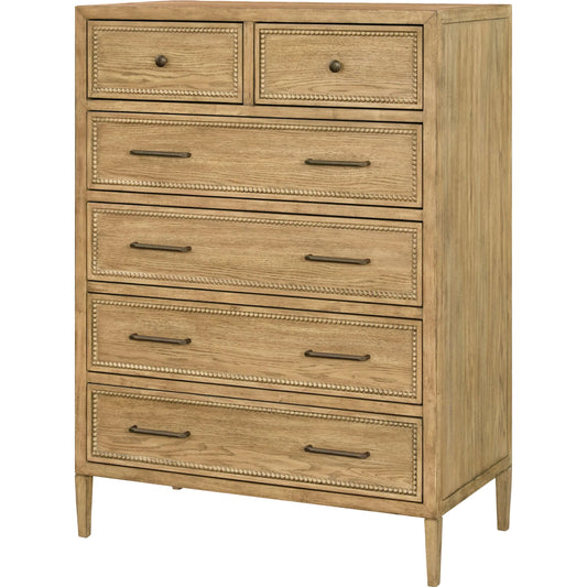 Hermosa Dresser by Becki Owens x Surya in brown. Made from rubber wood, oak veneer in a unique style.