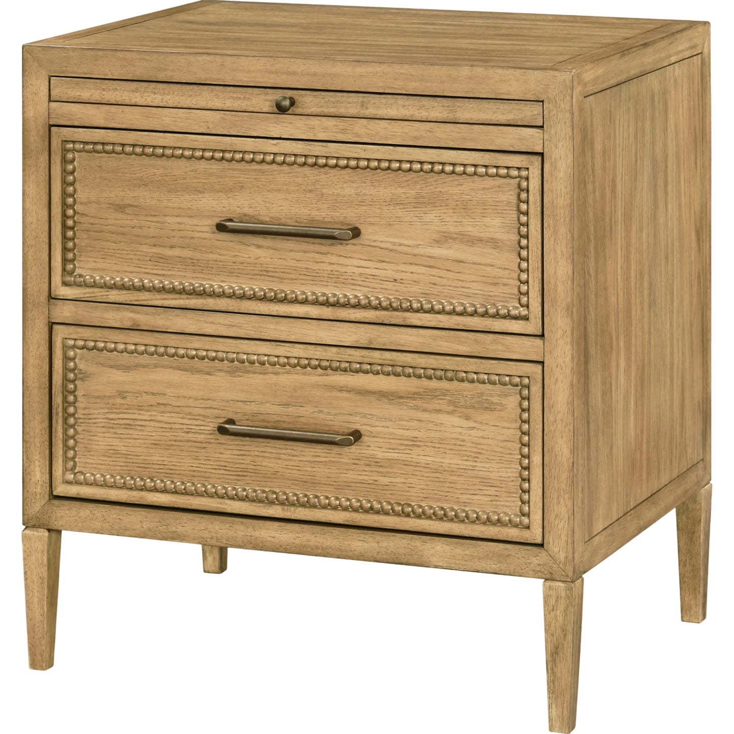 001 SI-2379476 | Primary Silo | Hermosa Nightstand by Becki Owens x Surya in brown. Made from rubber wood, oak veneer in a transitional style.