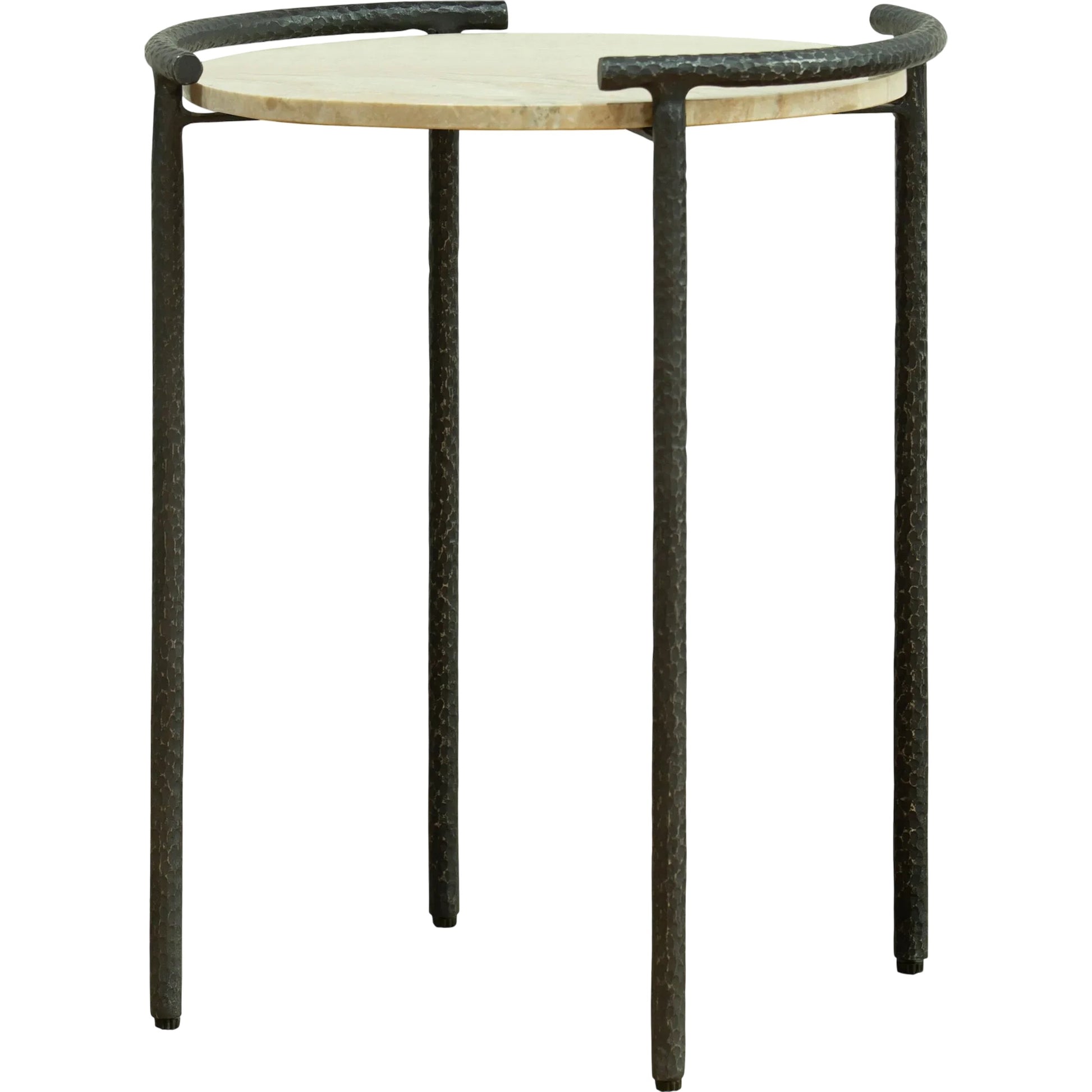 Ojai Marble End Table by Becki Owens x Surya in cream, black. Made from marble, iron in a unique style.