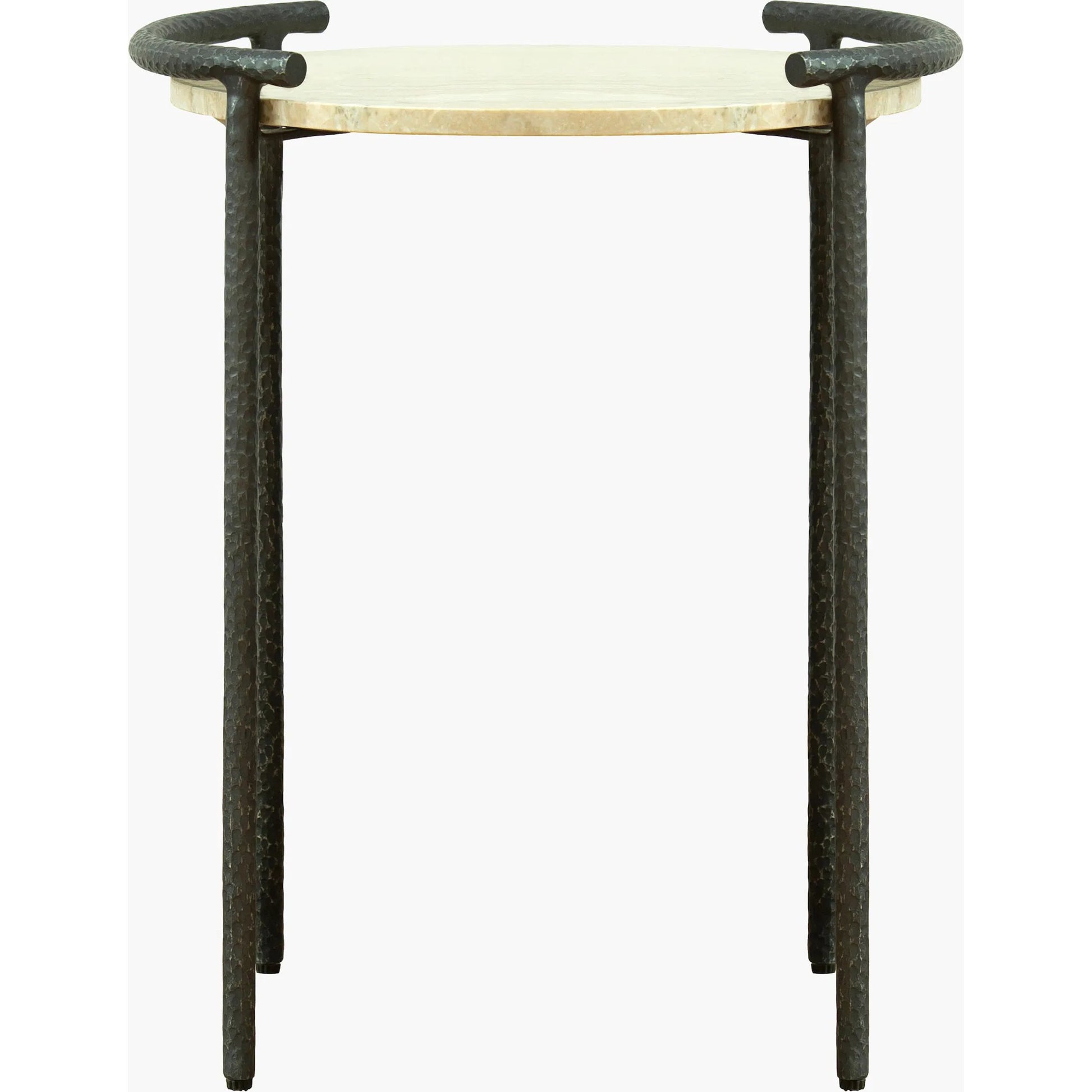 Ojai Marble End Table by Becki Owens x Surya in cream, black. Made from marble, iron in a unique style.
