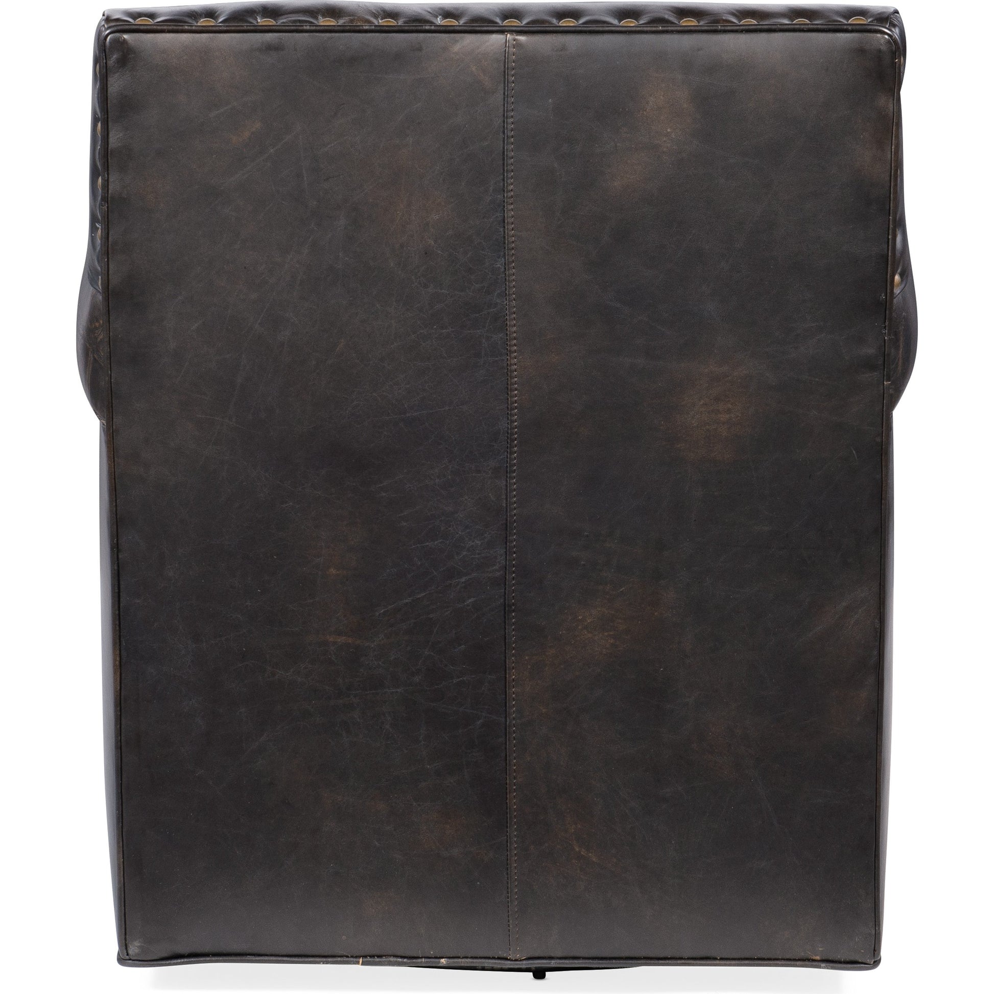 Potter Swivel Club Chair by Hooker Furniture. Made from leather in a traditional style.