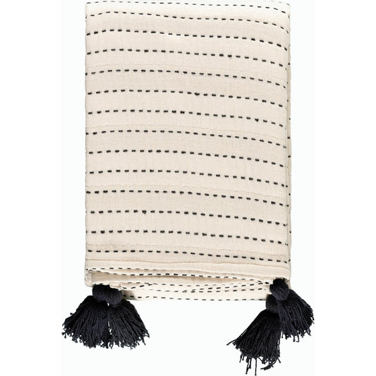 Kapri Throw - 496281 by Becki Owens x Livabliss in cream, black. Made from cotton in a cottage & farmhouse style.