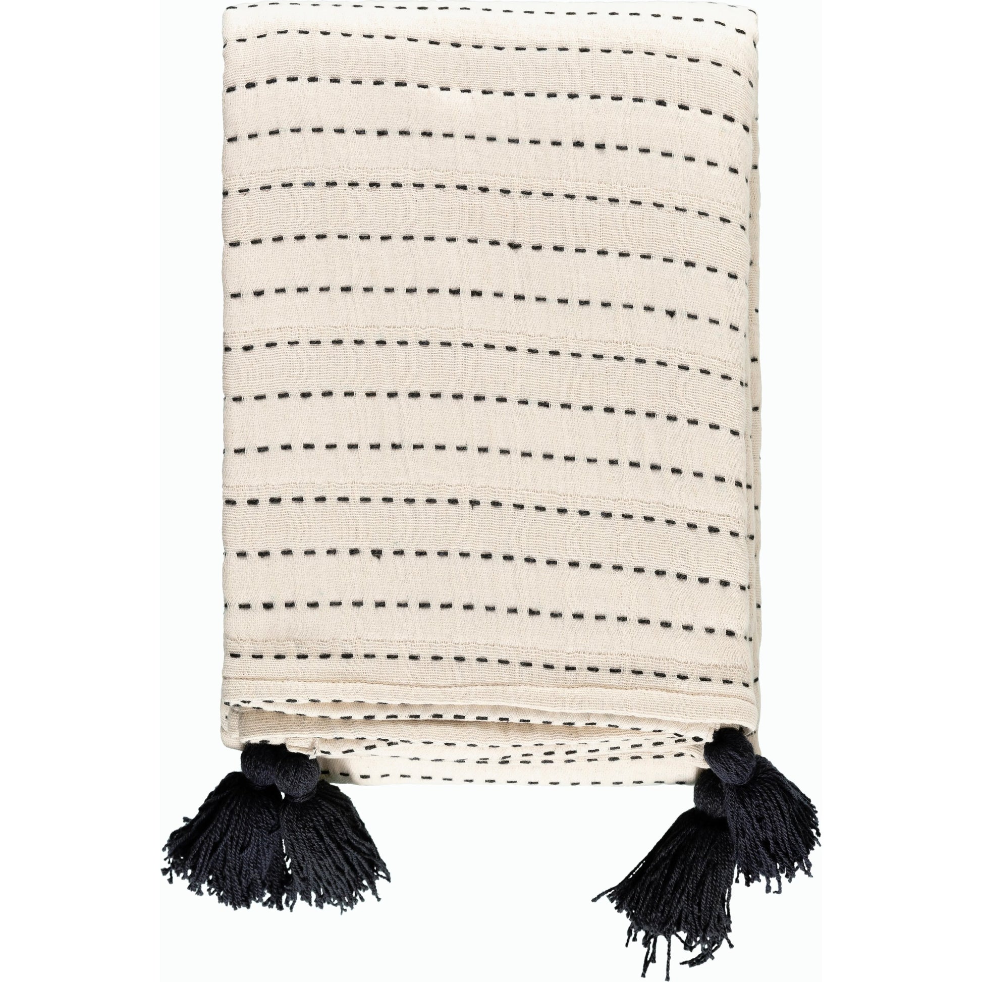 Kapri Throw - 496281 by Becki Owens x Livabliss in cream, black. Made from cotton in a cottage & farmhouse style.