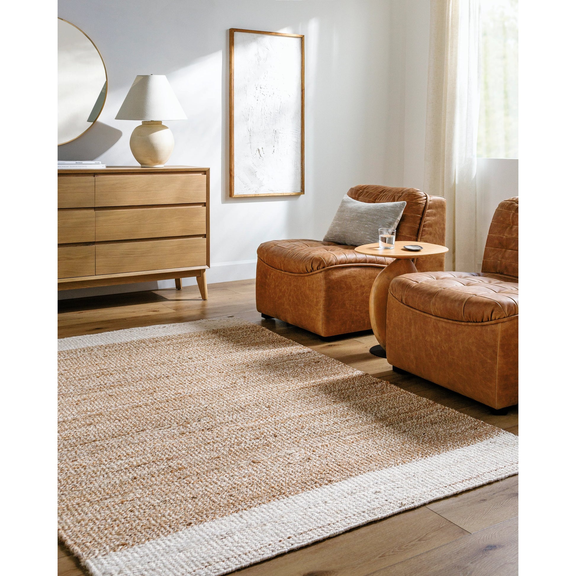 Kamey BOKY-2300 Rug by Becki Owens x Livabliss in beige, sandstone, ivory. Made from jute in a unique style.