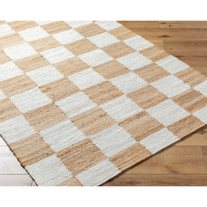 Kamey Rug - 496914 by Becki Owens x Livabliss in light slate, brown, light brown. Made from face: 100% jute, warp: 100% cotton in a unique style.