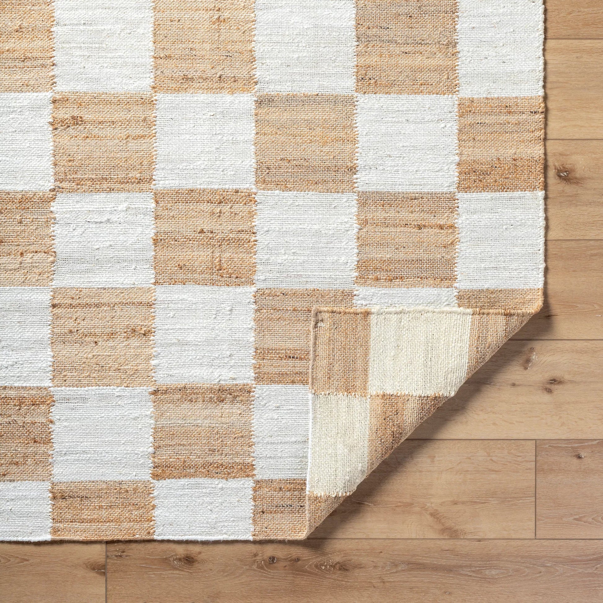 Kamey Rug - 496914 by Becki Owens x Livabliss in light slate, brown, light brown. Made from face: 100% jute, warp: 100% cotton in a unique style.