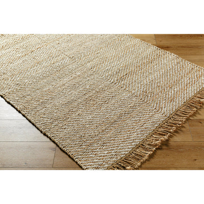 Kamey Rug - 496928 by Becki Owens x Livabliss in beige, wheat, ivory. Made from jute in a unique style.