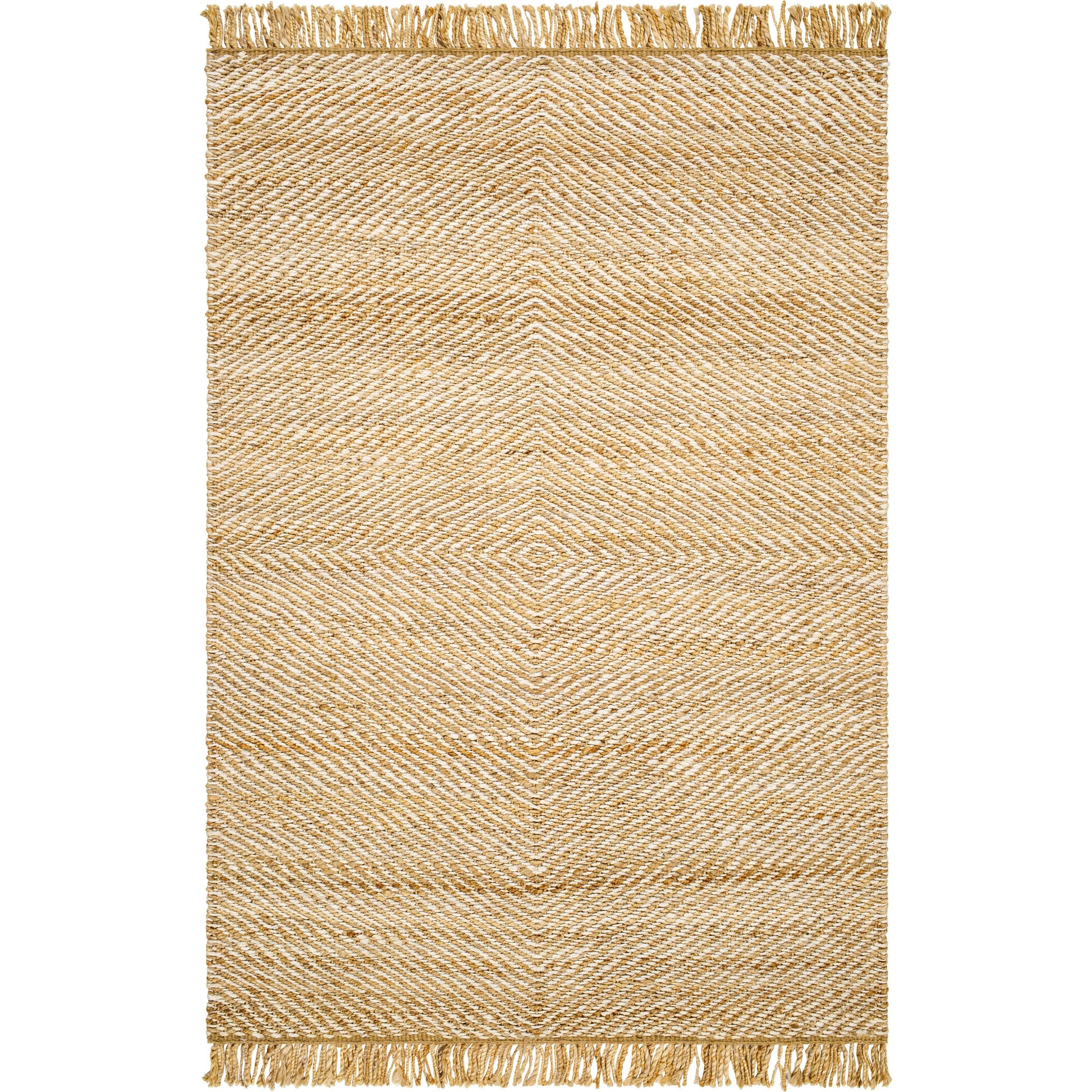 Kamey BOKY-2304 Rug by Becki Owens x Livabliss in beige, wheat, ivory. Made from jute in a unique style.