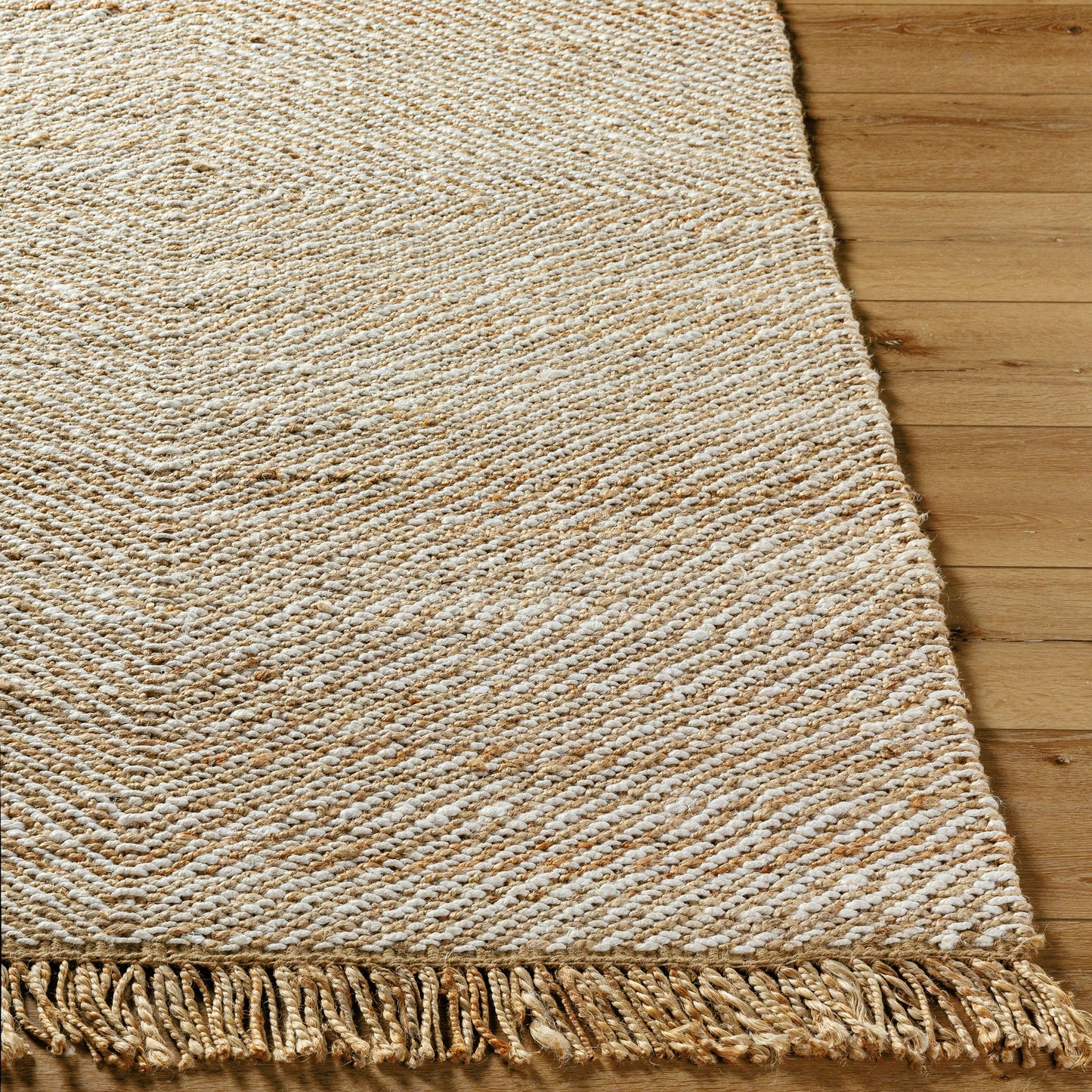 004 SI-2138330,SI-2138331,SI-2138332,SI-2138333 | Closeup | Kamey BOKY-2304 Rug by Becki Owens x Livabliss in beige, wheat, ivory. Made from jute in a unique style.