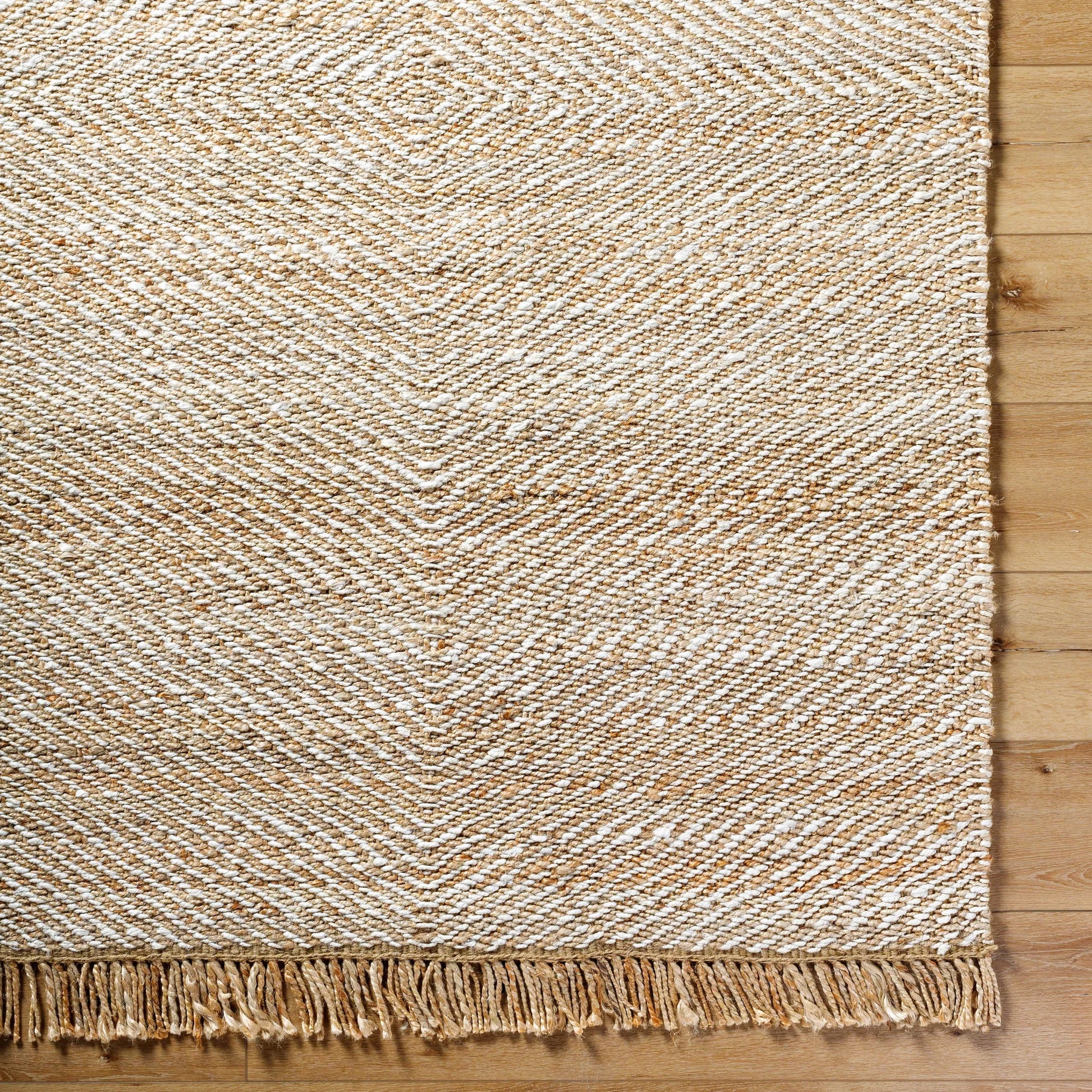 Kamey Rug - 496928 by Becki Owens x Livabliss in beige, wheat, ivory. Made from jute in a unique style.
