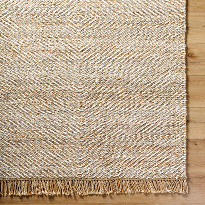 Kamey Rug - 496928 by Becki Owens x Livabliss in beige, wheat, ivory. Made from jute in a unique style.